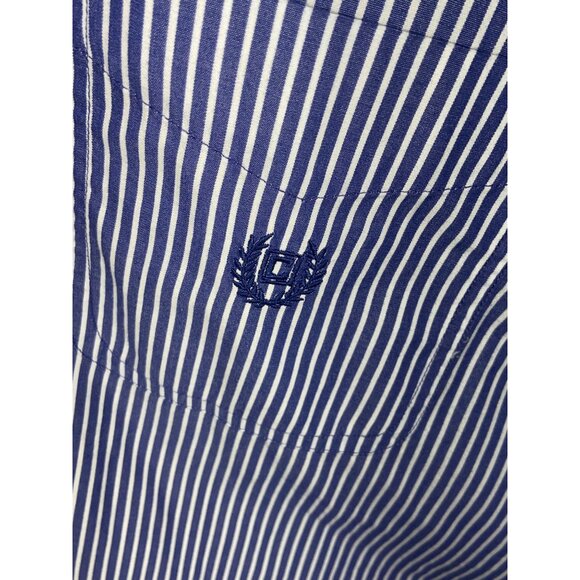 Chaps Easy Care Navy Blue White Striped Button Down Size XXL Dress ShirtB - Picture 5 of 8